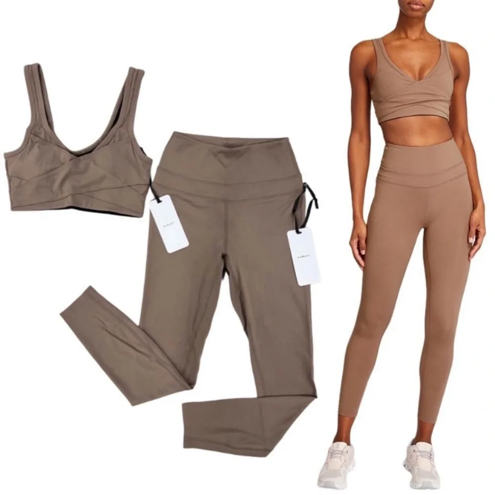 NWT Varley Let’s Move Bra Top and Super High Rise Leggings Tights TWO PIECE SET - Picture 3 of 17